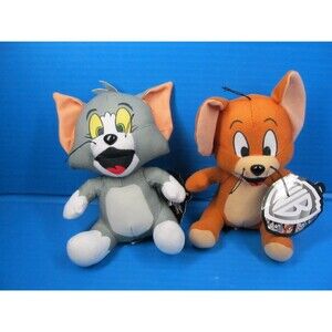 Tom And Jerry Cartoon Plush 7" Warner Brothers Toy Factory Lot of 2 w/Tag